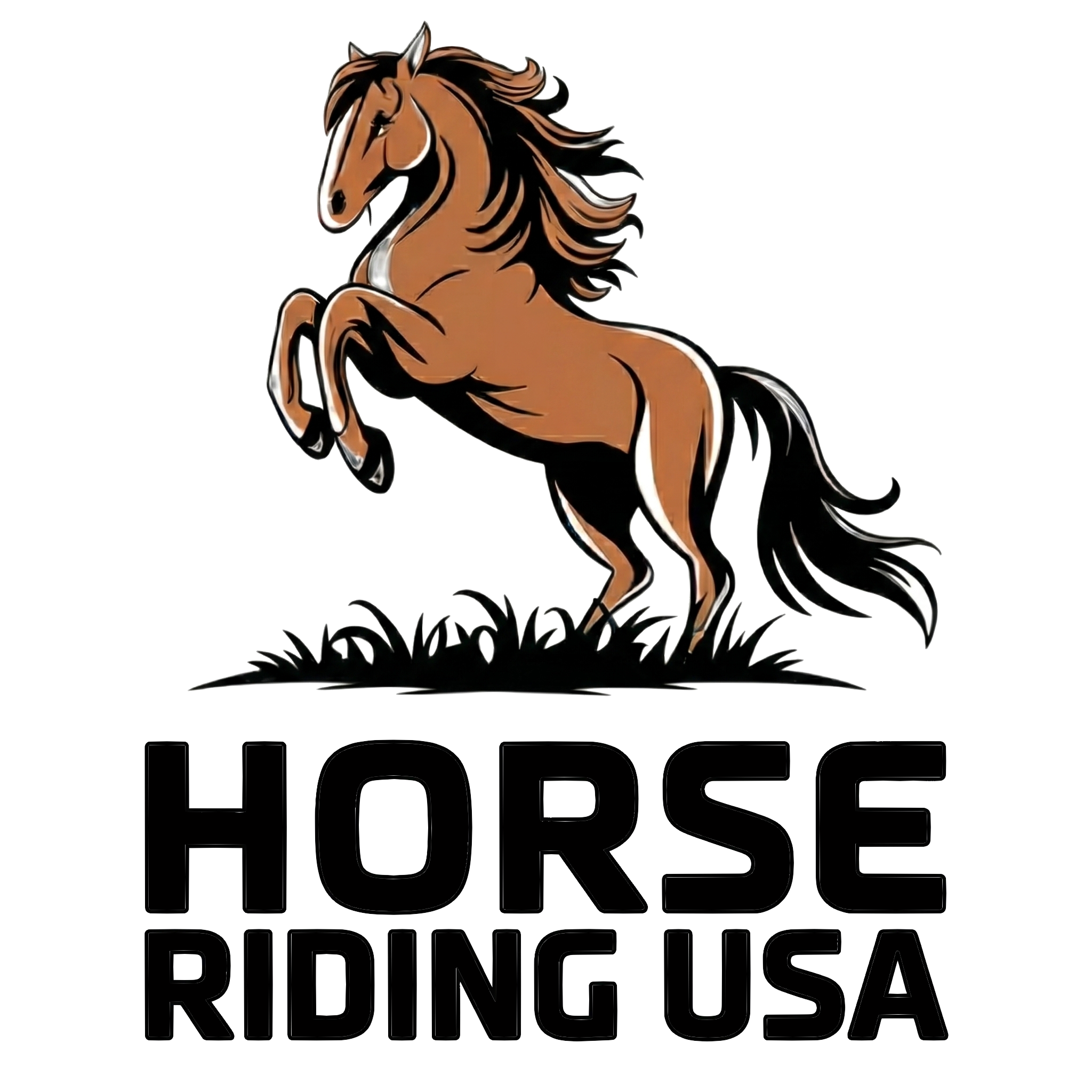 logo for horse riding USA, a site dedicated to horse riding equestrian centres and services within the USA